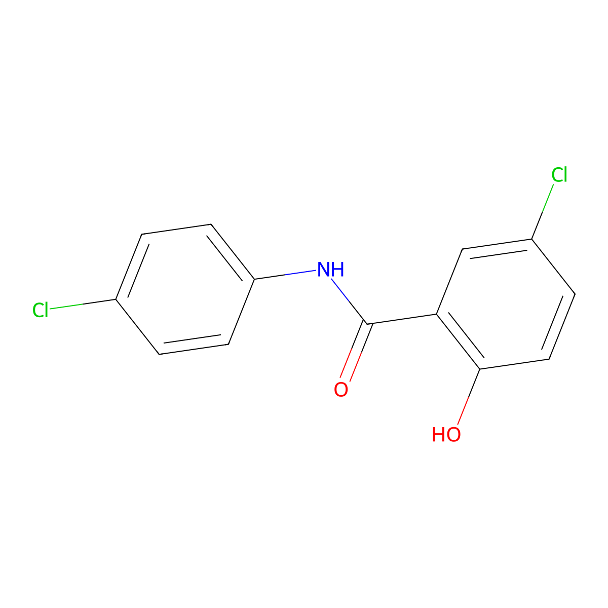 4',5-Dichlorosalicylanilide molecular structure, CAS 1147-98-4