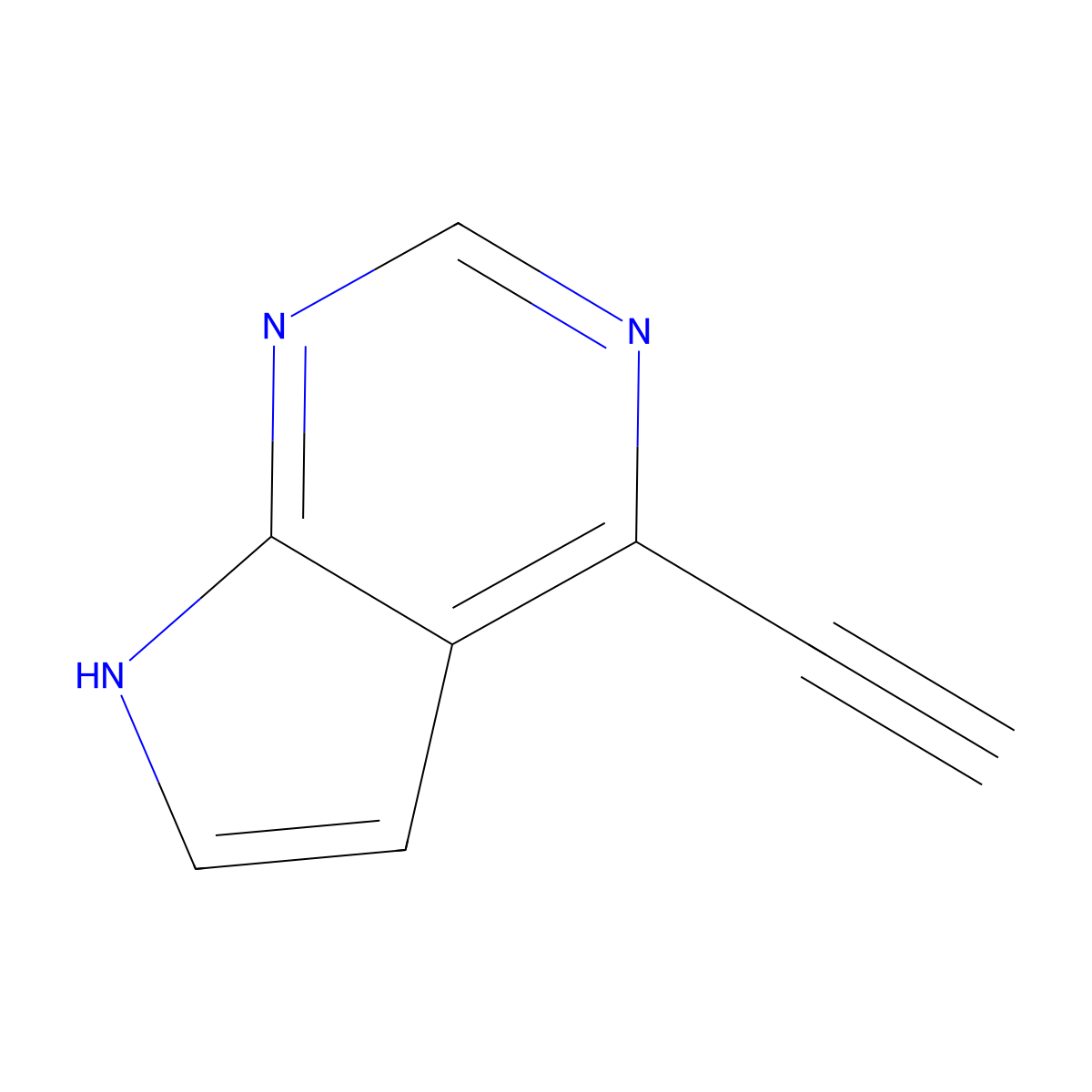 4-ethynyl-7H-pyrrolo[2,3-d]pyrimidine molecular structure, CAS 1147014-44-5
