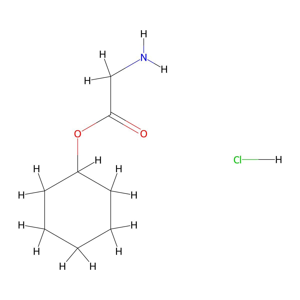 Cyclohexyl 2-aminoacetate hydrochloride molecular structure, CAS 114703-79-6