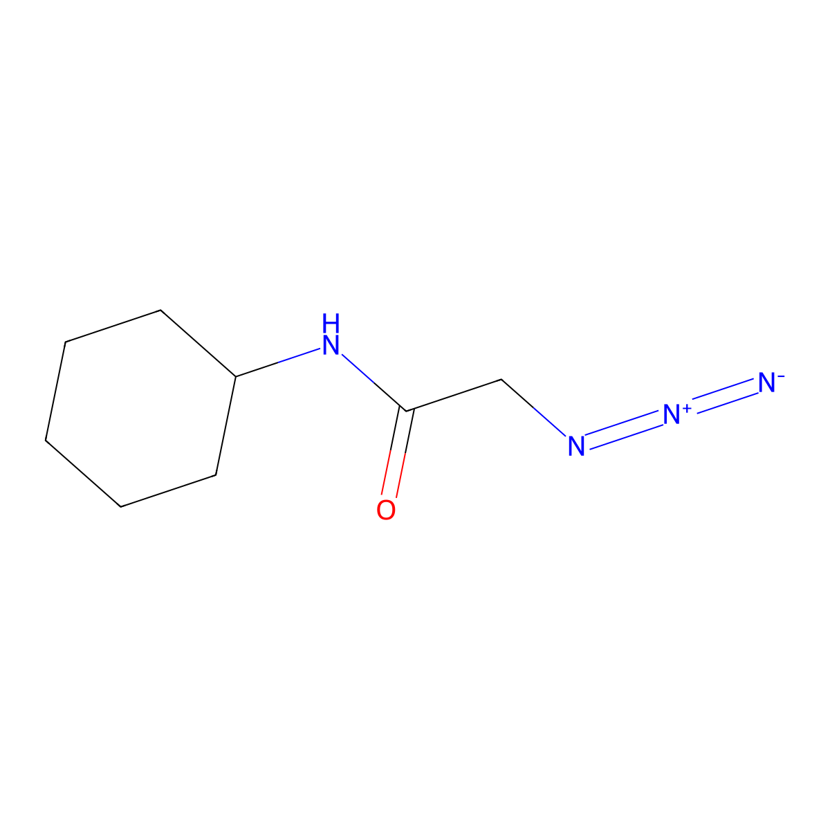 2-Azido-N-cyclohexylacetamide molecular structure, CAS 114703-80-9