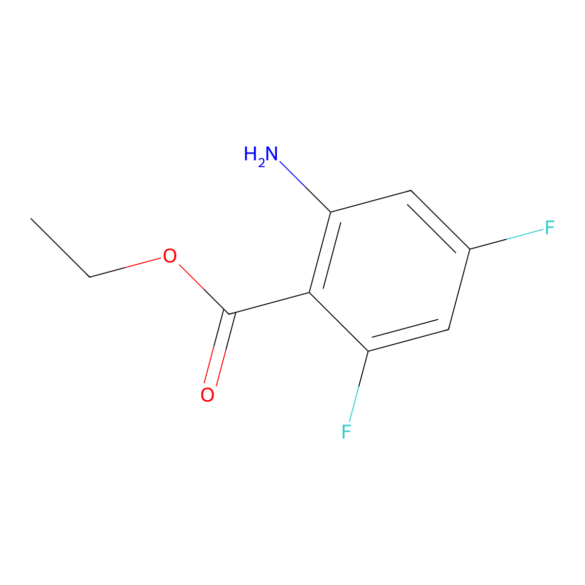 Ethyl 2-amino-4,6-difluorobenzoate molecular structure, CAS 1147107-15-0