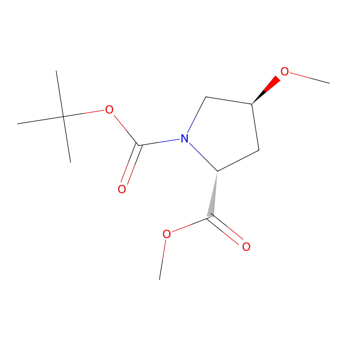 Methyl (2R,4S)-1-Boc-4-methoxypyrrolidine-2-carboxylate molecular structure, CAS 1147107-21-8