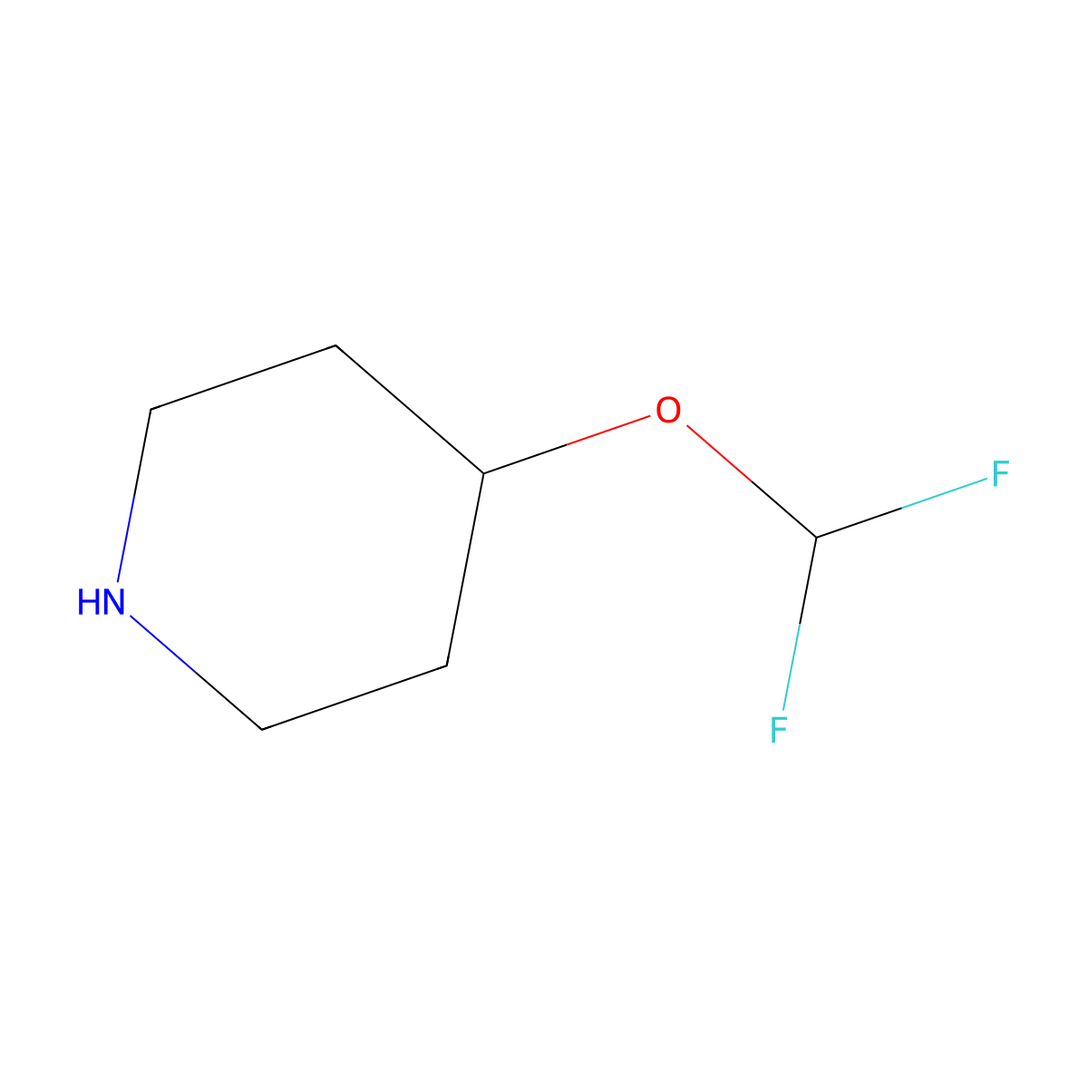 4-(Difluoromethoxy)piperidine molecular structure, CAS 1147107-39-8