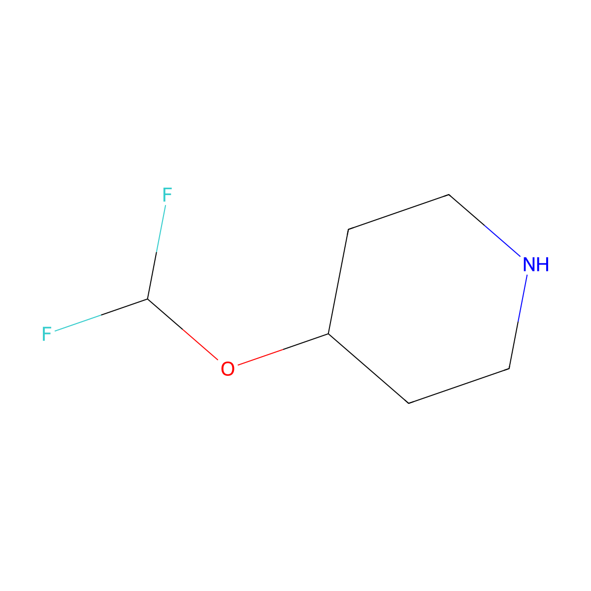 4-(Difluoromethoxy)piperidine molecular structure, CAS 1147107-39-8