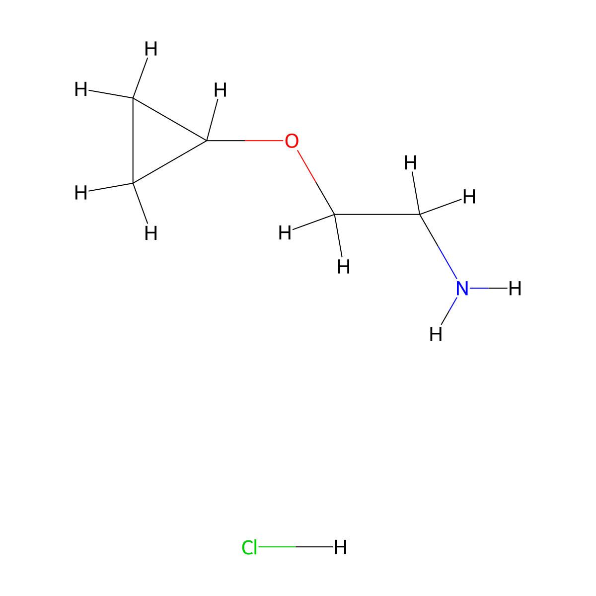 2-Cyclopropoxyethan-1-amine hydrochloride molecular structure, CAS 1147107-78-5
