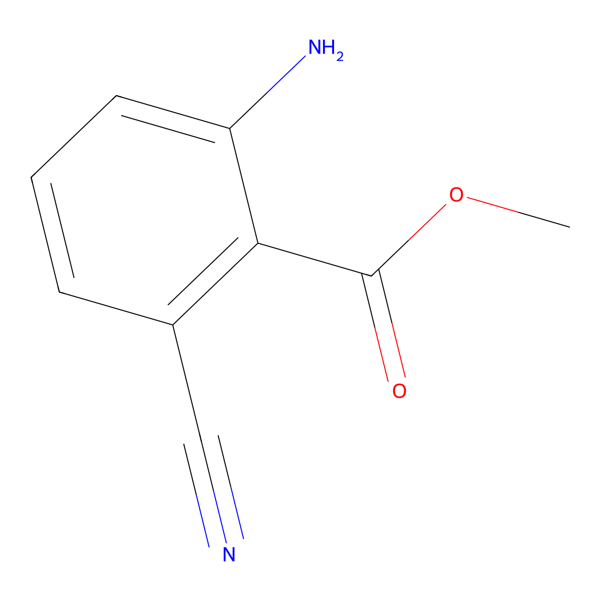 Methyl 2-amino-6-cyanobenzoate molecular structure, CAS 1147109-97-4