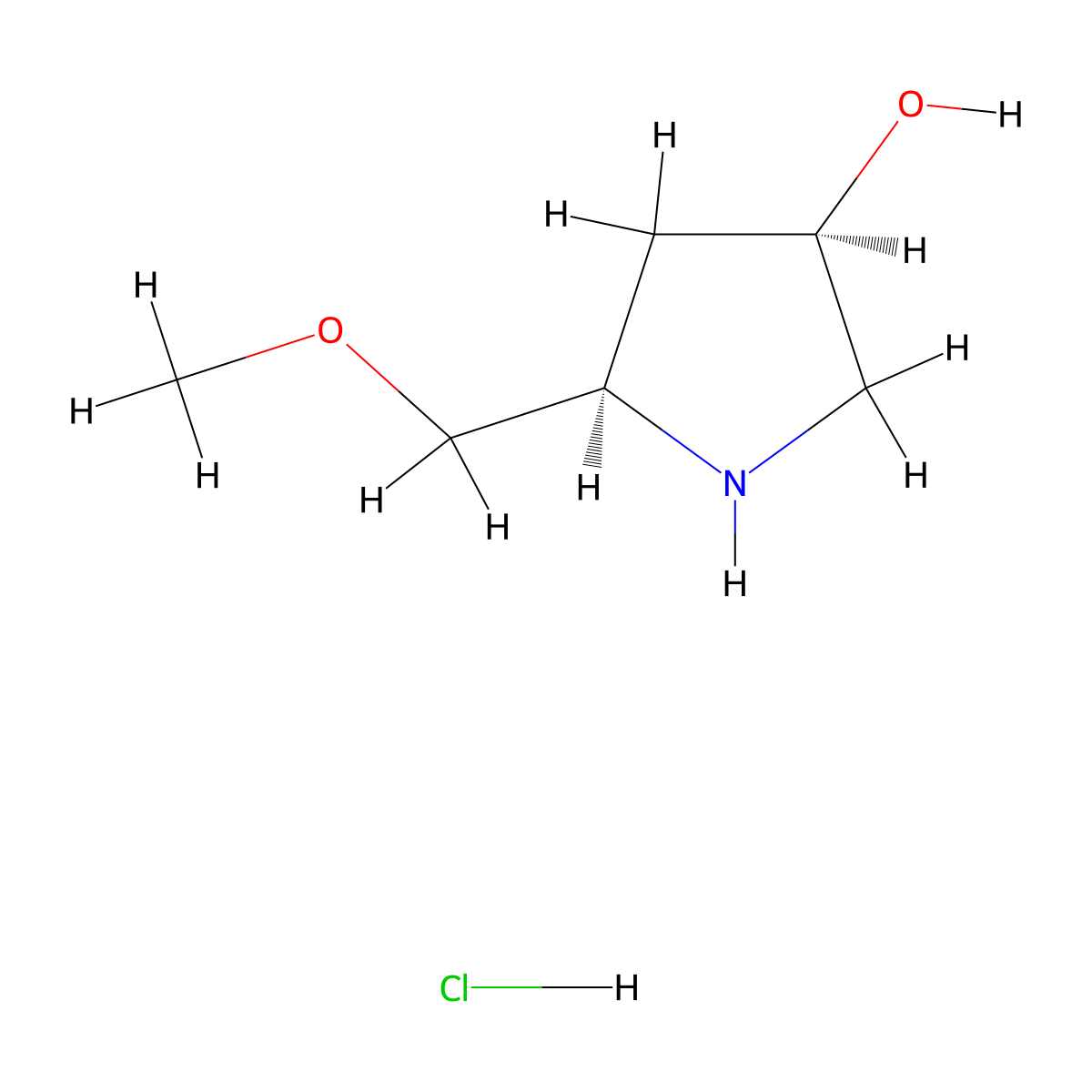 (3R,5R)-5-(methoxymethyl)pyrrolidin-3-ol hydrochloride molecular structure, CAS 1147110-59-5