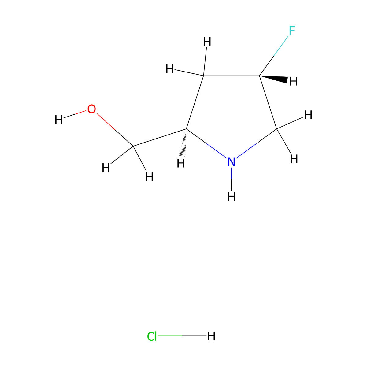 [(2R,4S)-4-fluoropyrrolidin-2-yl]methanol hydrochloride molecular structure, CAS 1147110-60-8