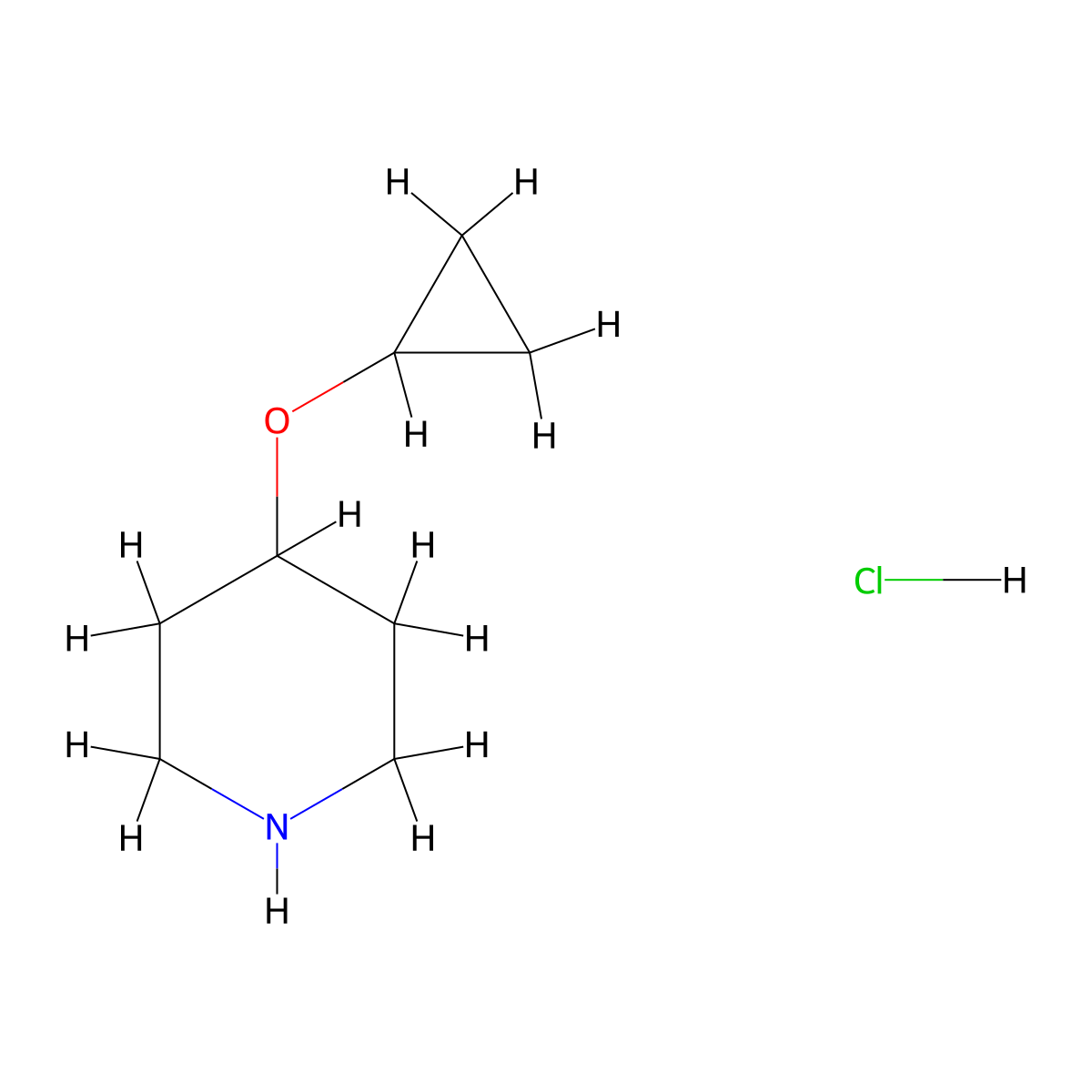4-Cyclopropoxypiperidine hydrochloride molecular structure, CAS 1147110-64-2
