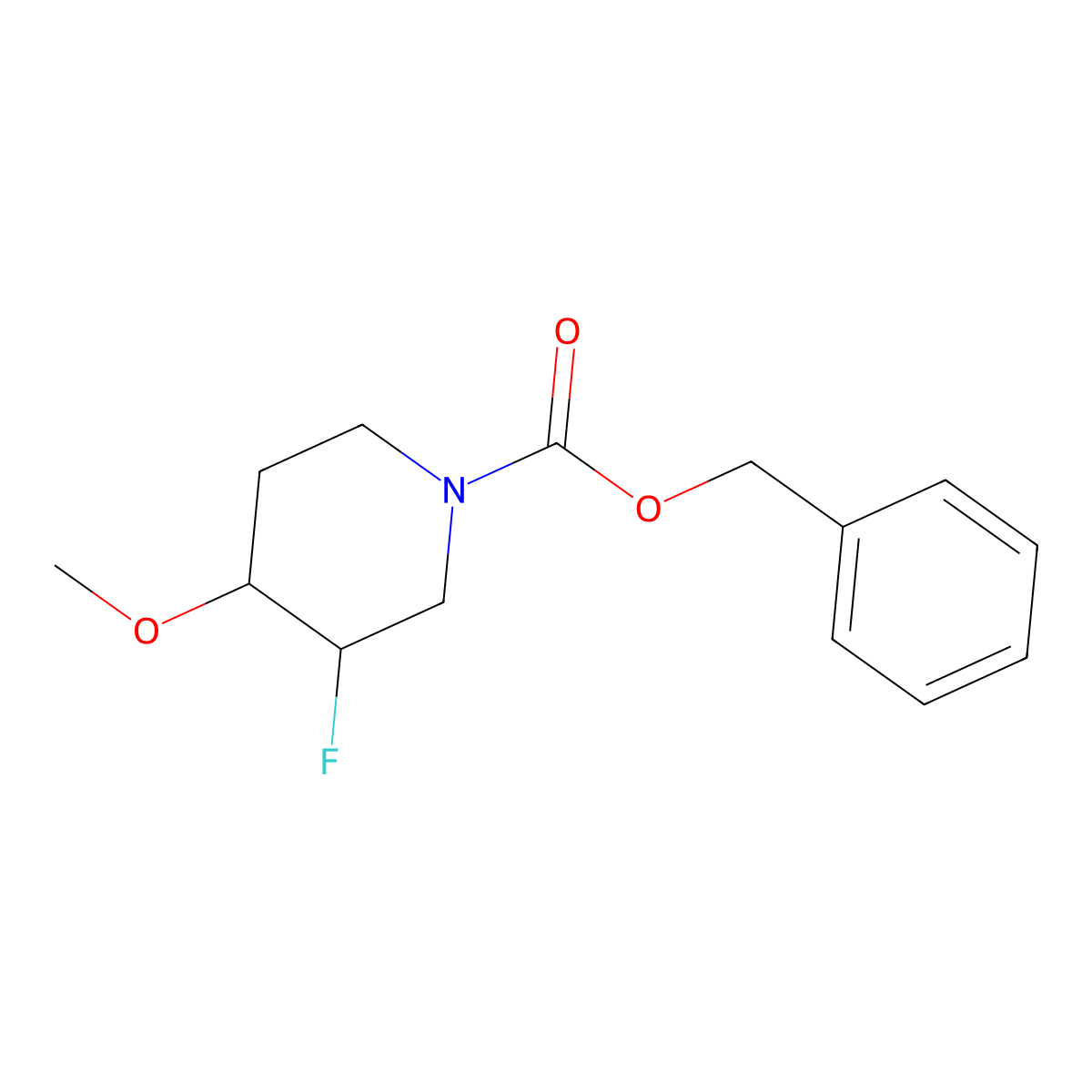 rac-benzyl (3R,4S)-3-fluoro-4-methoxypiperidine-1-carboxylate molecular structure, CAS 1147110-66-4