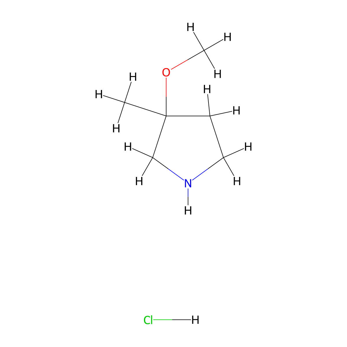 3-Methoxy-3-methylpyrrolidine hydrochloride molecular structure, CAS 1147112-62-6