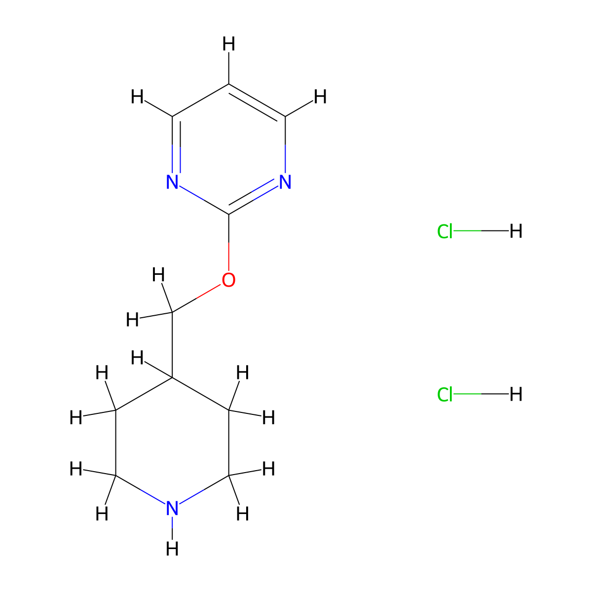 2-[(Piperidin-4-yl)methoxy]pyrimidine dihydrochloride molecular structure, CAS 1147112-72-8