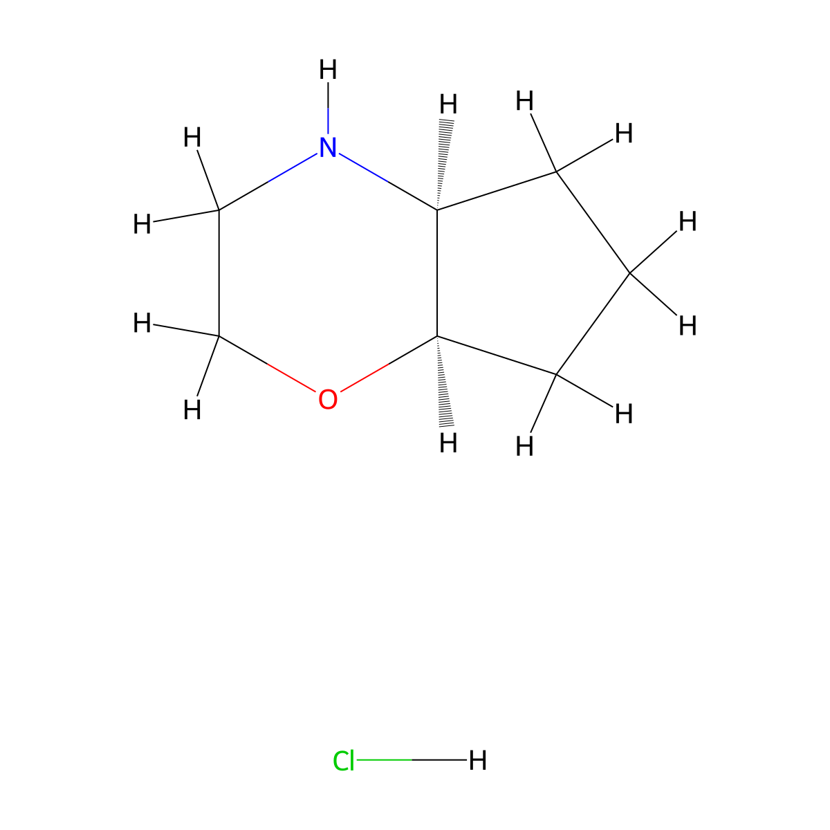 (4aS,7aR)-octahydrocyclopenta[b][1,4]oxazine hydrochloride molecular structure, CAS 1147112-78-4