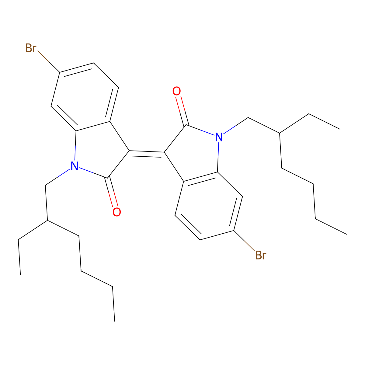 6,6'-Dibromo-1,1'-bis(2-exylhexyl)isoindigo molecular structure, CAS 1147124-23-9