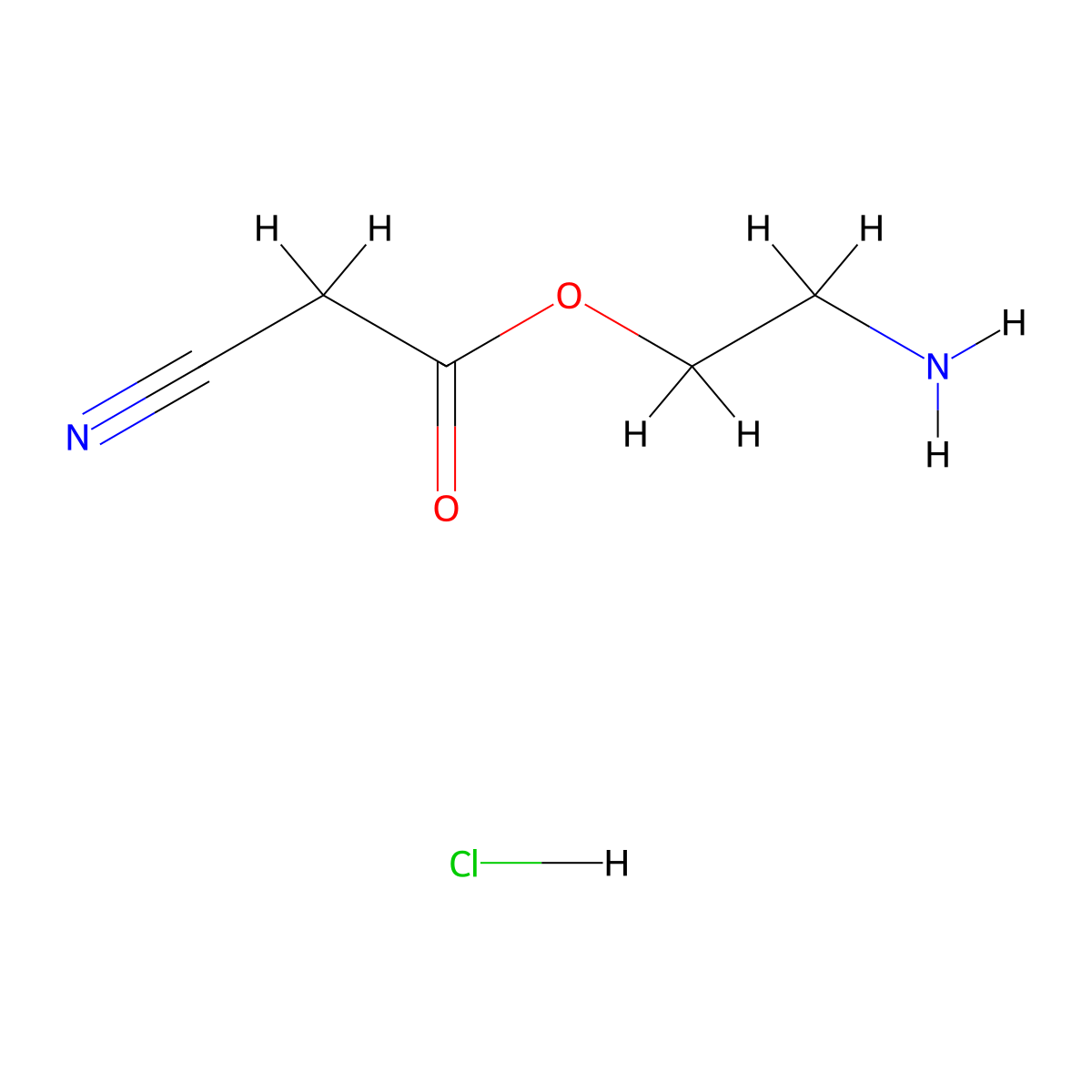 2-Aminoethyl 2-cyanoacetate hydrochloride molecular structure, CAS 1147125-61-8
