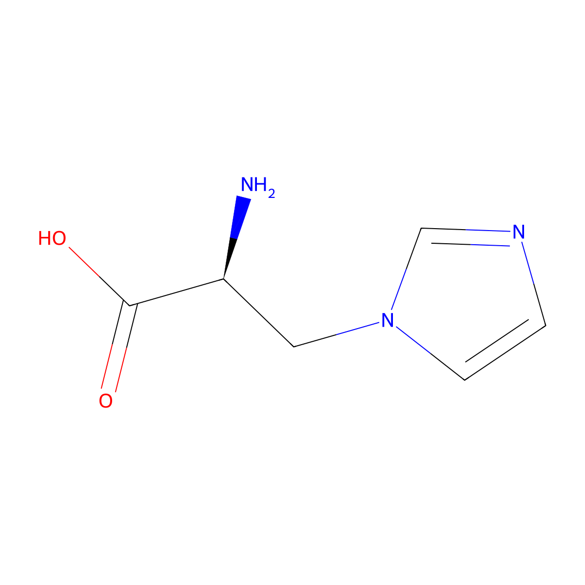 (S)-2-amino-3-(1H-imidazol-1-yl)propanoic acid molecular structure, CAS 114717-14-5