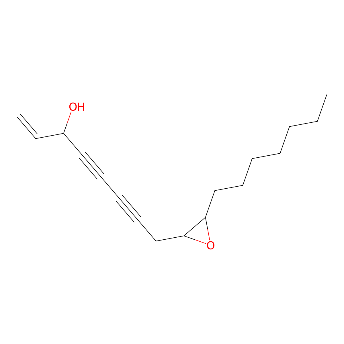 9,10-Epoxy-heptadeca-1-en-4,6-diyn-3-ol molecular structure, CAS 114718-63-7