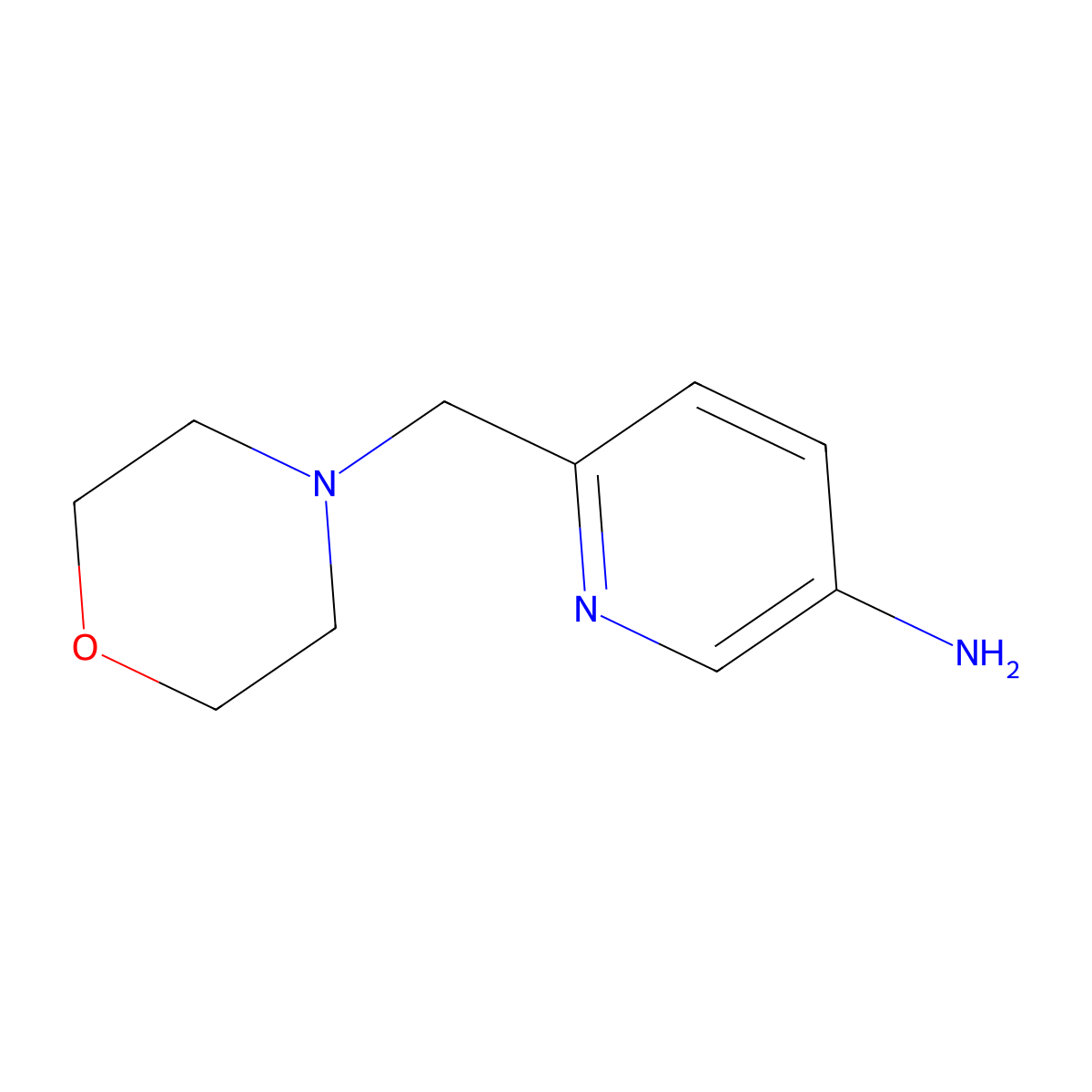6-((Morpholin-4-yl)methyl)pyridin-3-amine molecular structure, CAS 1147181-18-7