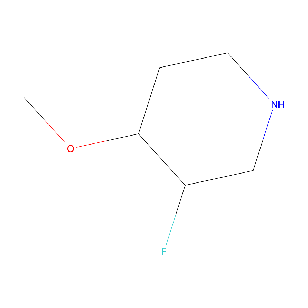 (3S,4R)-3-Fluoro-4-methoxypiperidine molecular structure, CAS 1147181-38-1