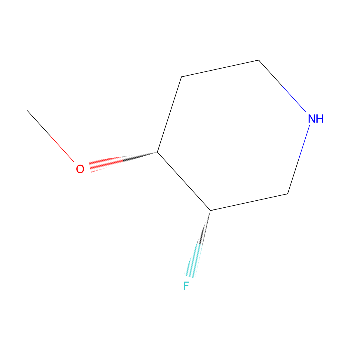 (3S,4R)-3-Fluoro-4-methoxypiperidine molecular structure, CAS 1147181-38-1