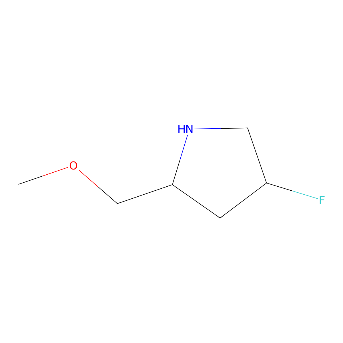 (2R,4S)-4-fluoro-2-(methoxymethyl)pyrrolidine molecular structure, CAS 1147181-69-8