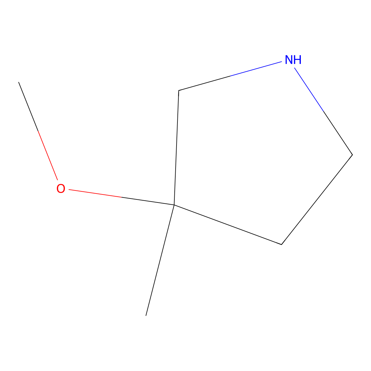 3-Methoxy-3-methylpyrrolidine molecular structure, CAS 1147181-70-1
