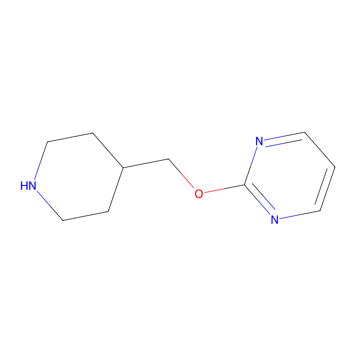 2-(Piperidin-4-ylmethoxy)pyrimidine molecular structure, CAS 1147181-71-2