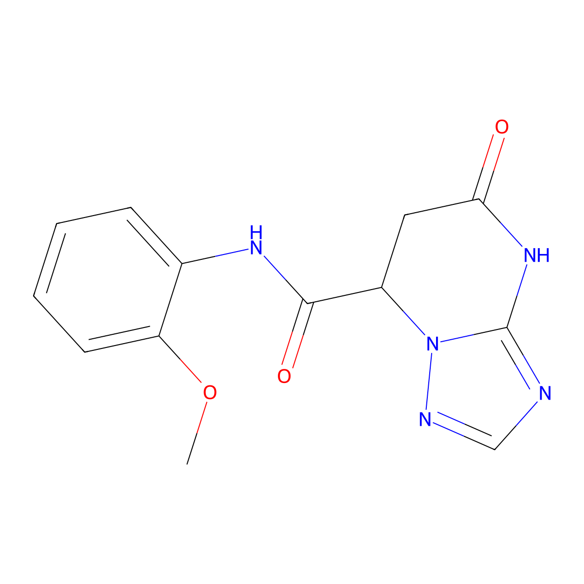 N-(2-methoxyphenyl)-5-oxo-4,5,6,7-tetrahydro[1,2,4]triazolo[1,5-a]pyrimidine-7-carboxamide molecular structure, CAS 1147183-46-7