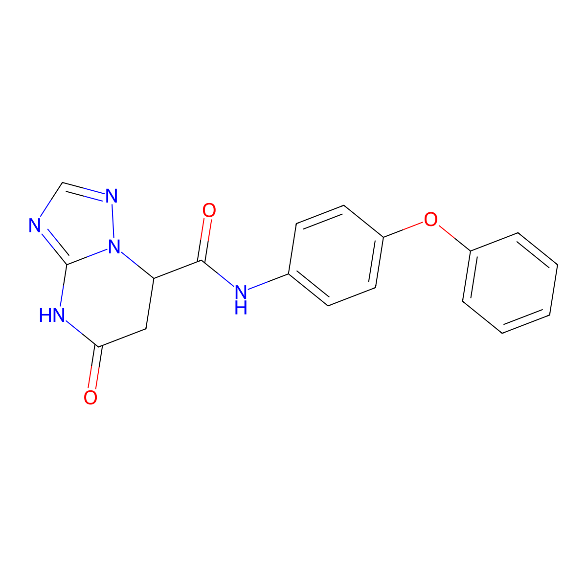 5-oxo-N-(4-phenoxyphenyl)-4,5,6,7-tetrahydro[1,2,4]triazolo[1,5-a]pyrimidine-7-carboxamide molecular structure, CAS 1147188-18-8