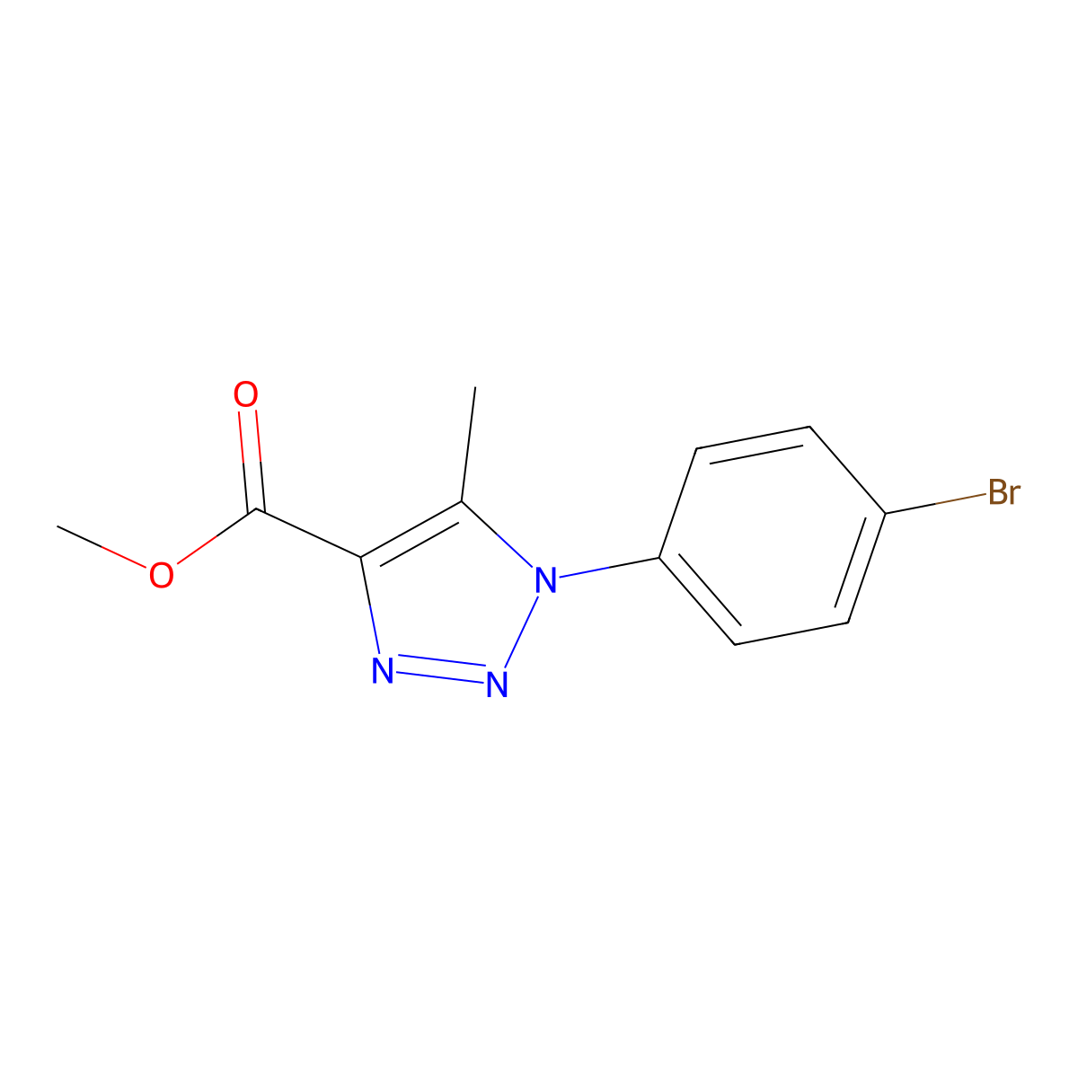 methyl 1-(4-bromophenyl)-5-methyl-1H-1,2,3-triazole-4-carboxylate molecular structure, CAS 1147190-28-0