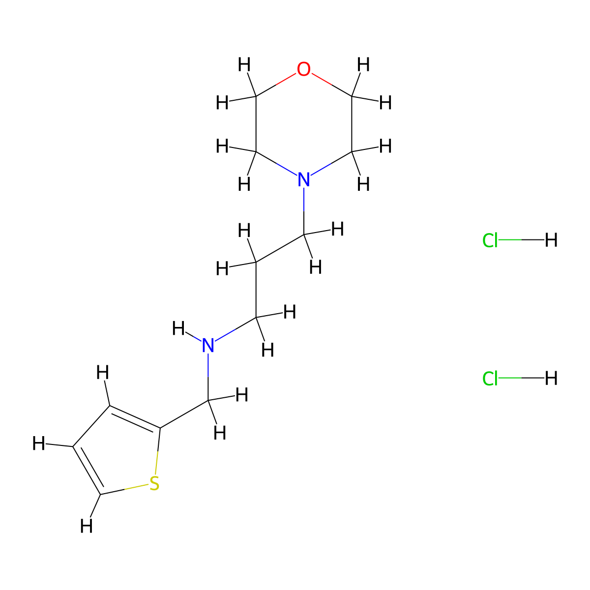 (3-Morpholin-4-YL-propyl)-thiophen-2-ylmethyl-amine dihydrochloride molecular structure, CAS 1147190-90-6