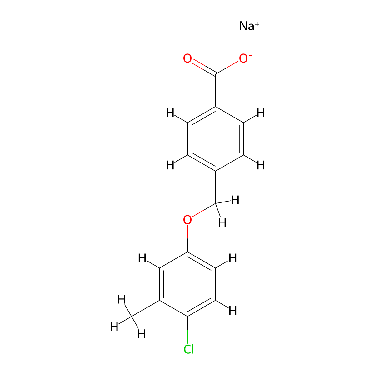 Sodium 4-((4-chloro-3-methylphenoxy)methyl)benzoate molecular structure, CAS 1147191-02-3
