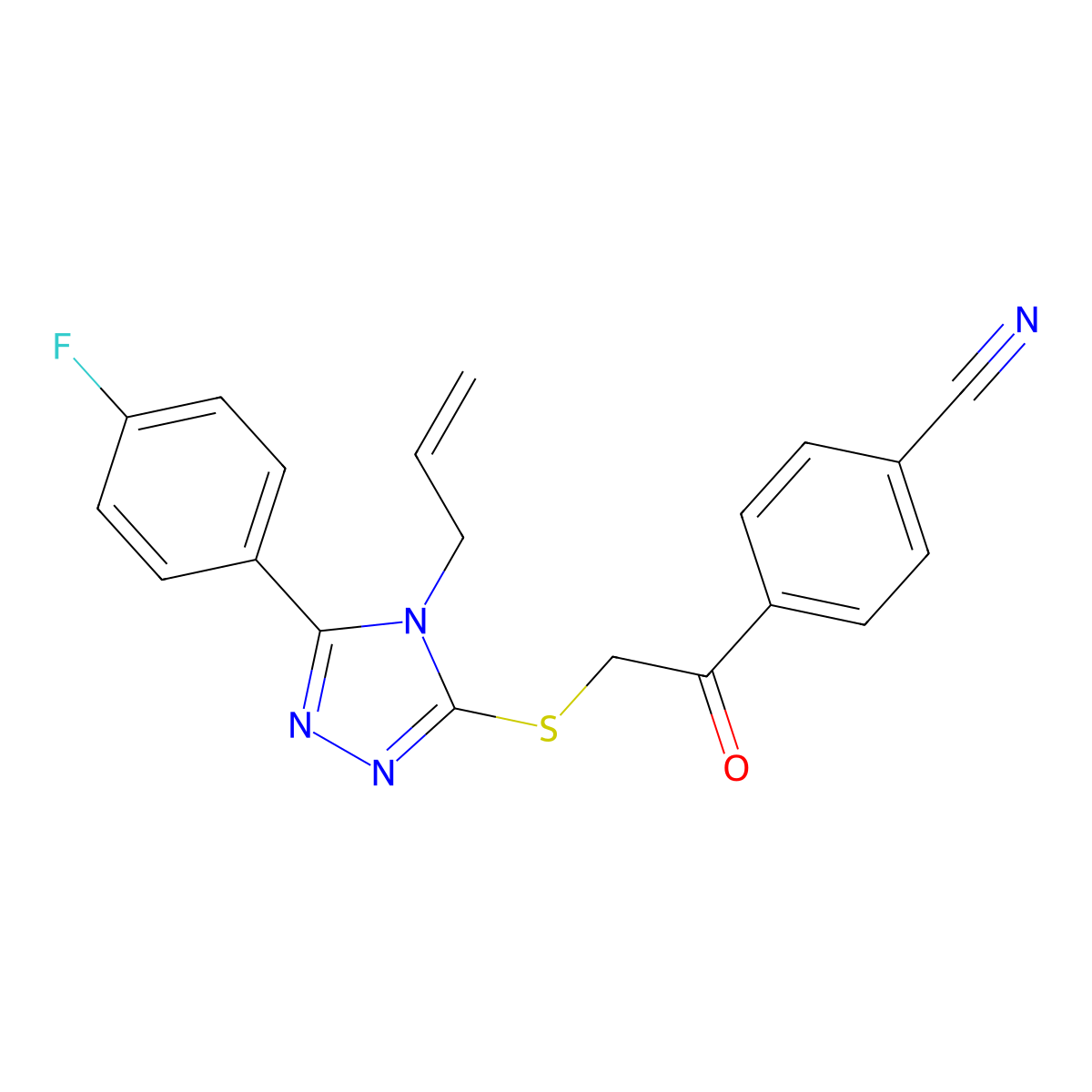 4-({[5-(4-fluorophenyl)-4-(prop-2-en-1-yl)-4H-1,2,4-triazol-3-yl]sulfanyl}acetyl)benzonitrile molecular structure, CAS 1147191-03-4