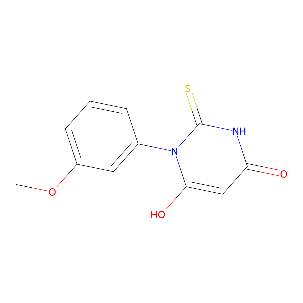 6-Hydroxy-3-(3-methoxyphenyl)-2-sulfanyl-3,4-dihydropyrimidin-4-one molecular structure, CAS 1147192-75-3