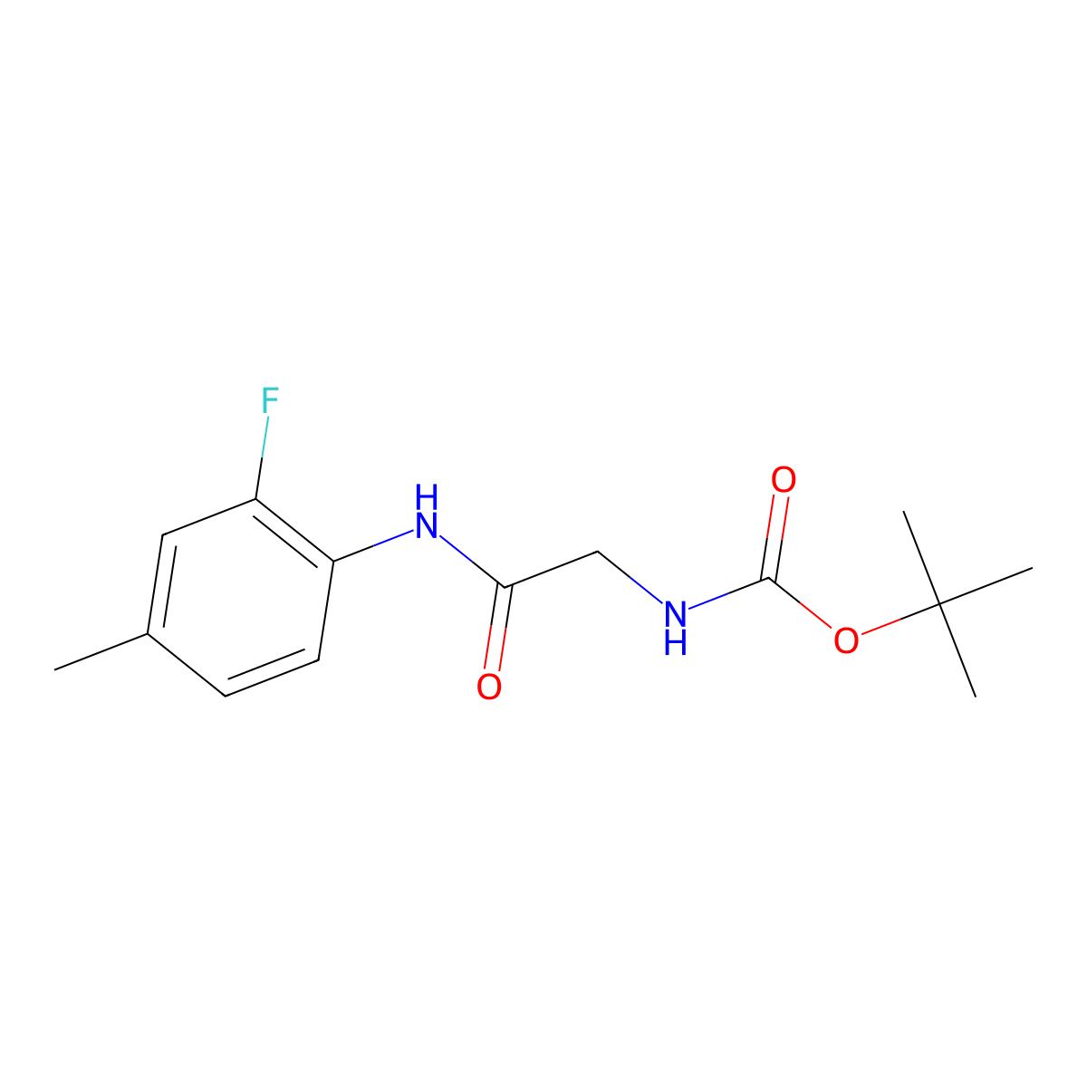 [(2-Fluoro-4-methyl-phenylcarbamoyl)-methyl]-carbamic acid tert-butyl ester molecular structure, CAS 1147194-05-5