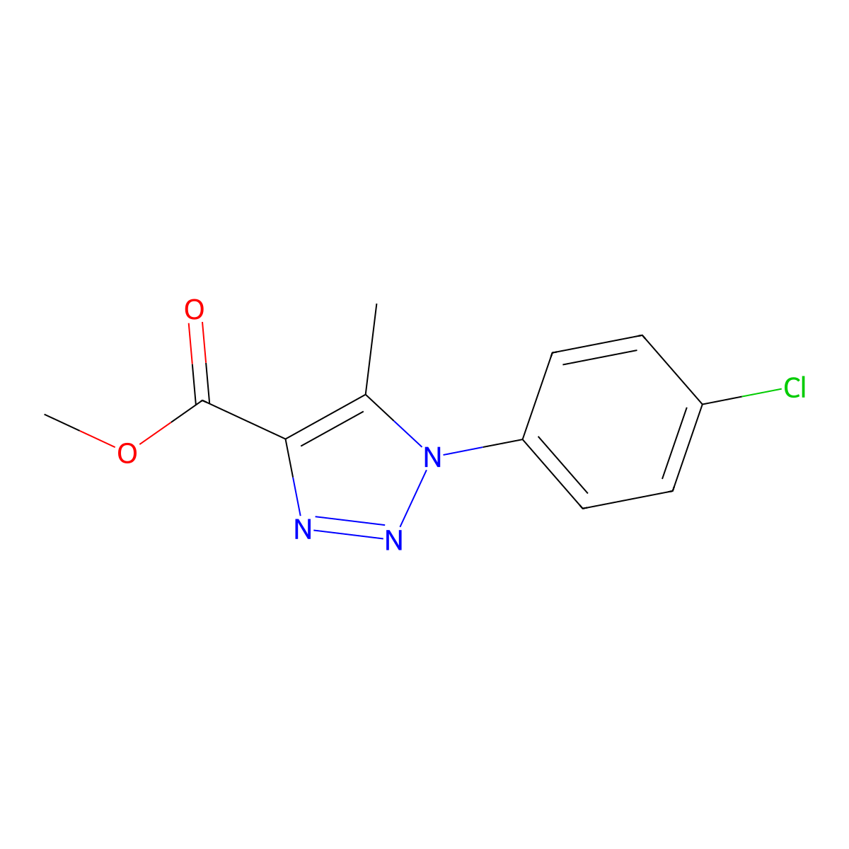 Methyl 1-(4-chlorophenyl)-5-methyl-1,2,3-triazole-4-carboxylate molecular structure, CAS 1147199-25-4