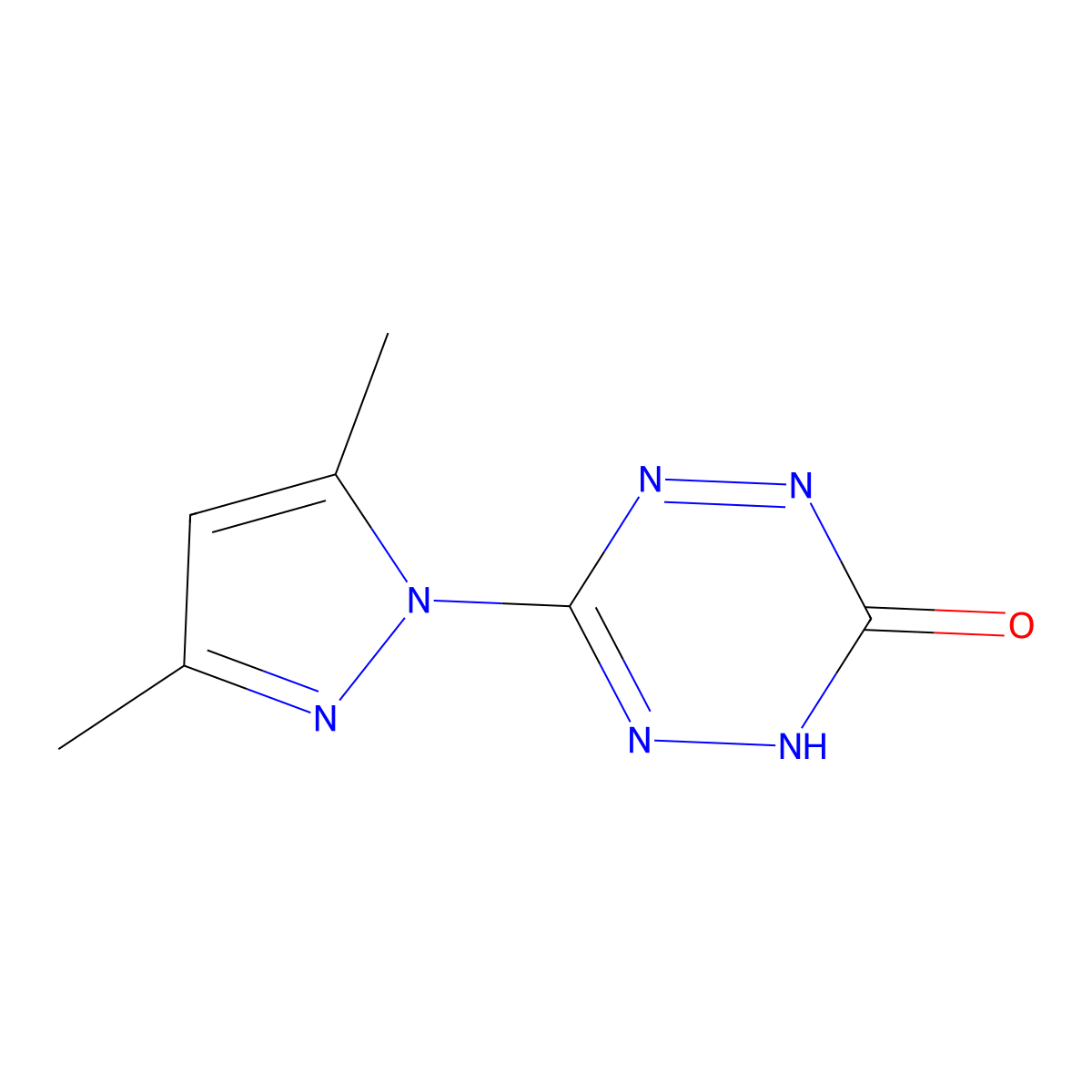 6-(3,5-Dimethyl-1H-pyrazol-1-YL)-1,2,4,5-tetrazin-3-OL molecular structure, CAS 114720-64-8