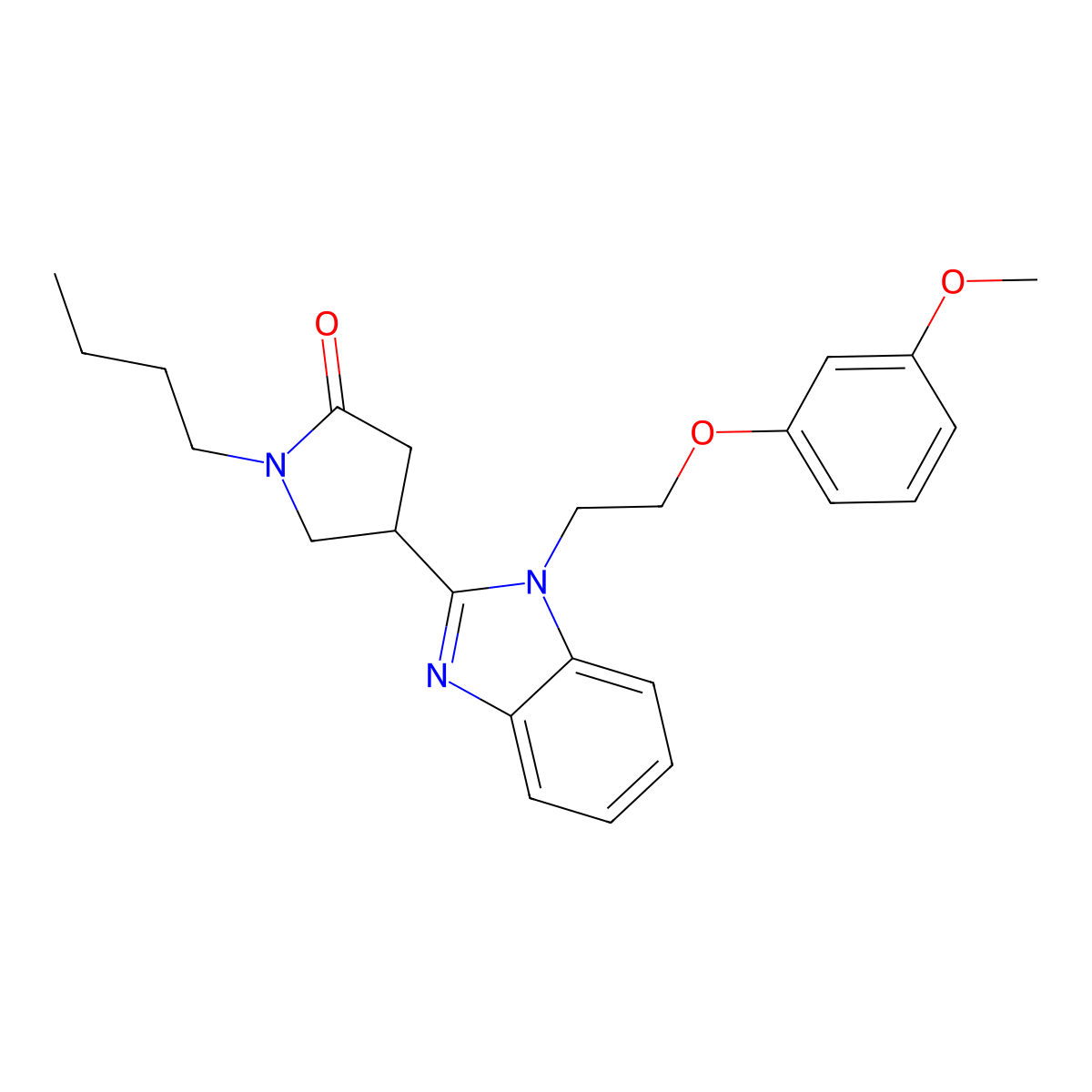 1-Butyl-4-{1-[2-(3-methoxyphenoxy)ethyl]benzimidazol-2-yl}pyrrolidin-2-one molecular structure, CAS 1147200-54-1
