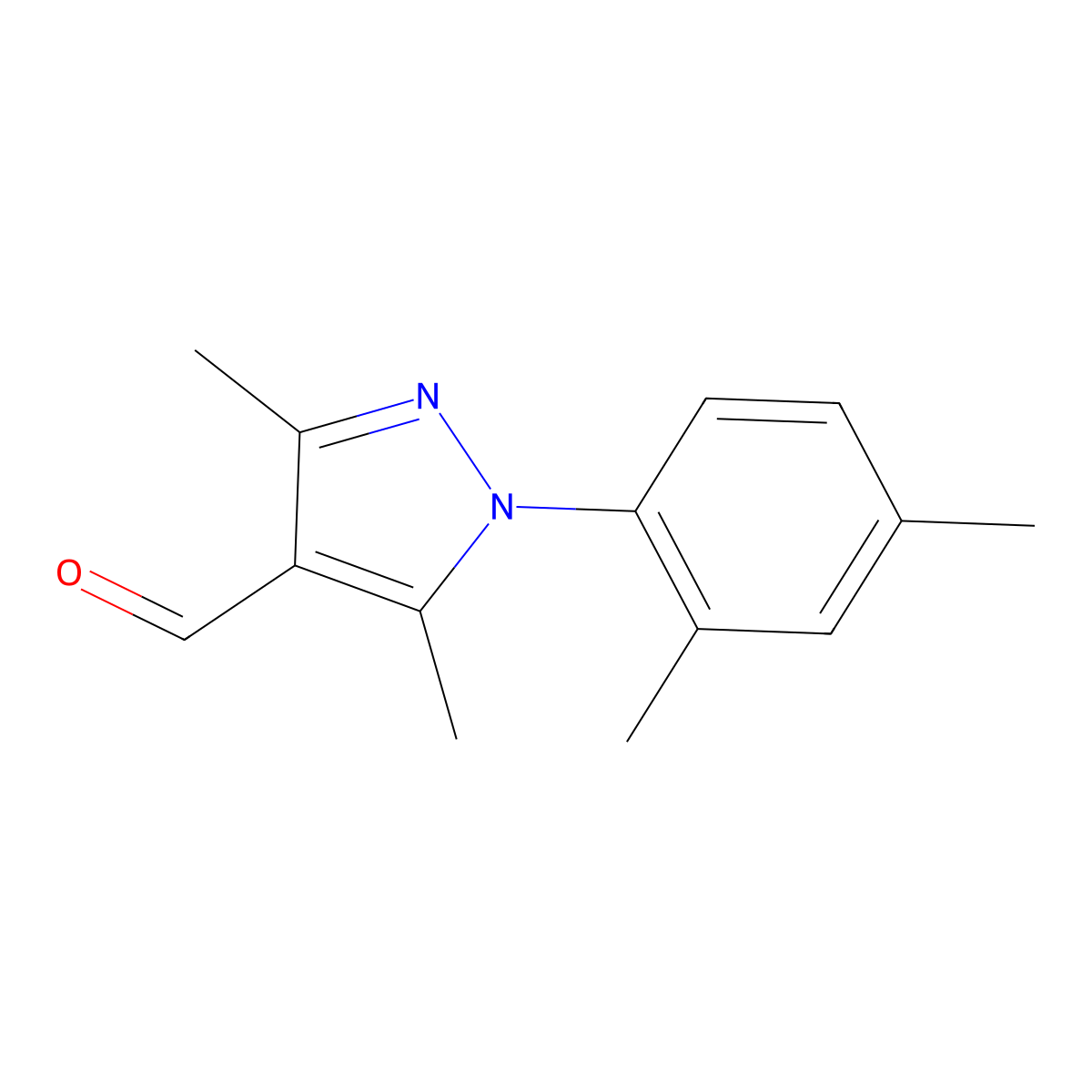1-(2,4-dimethylphenyl)-3,5-dimethyl-1H-pyrazole-4-carbaldehyde molecular structure, CAS 1147202-67-2
