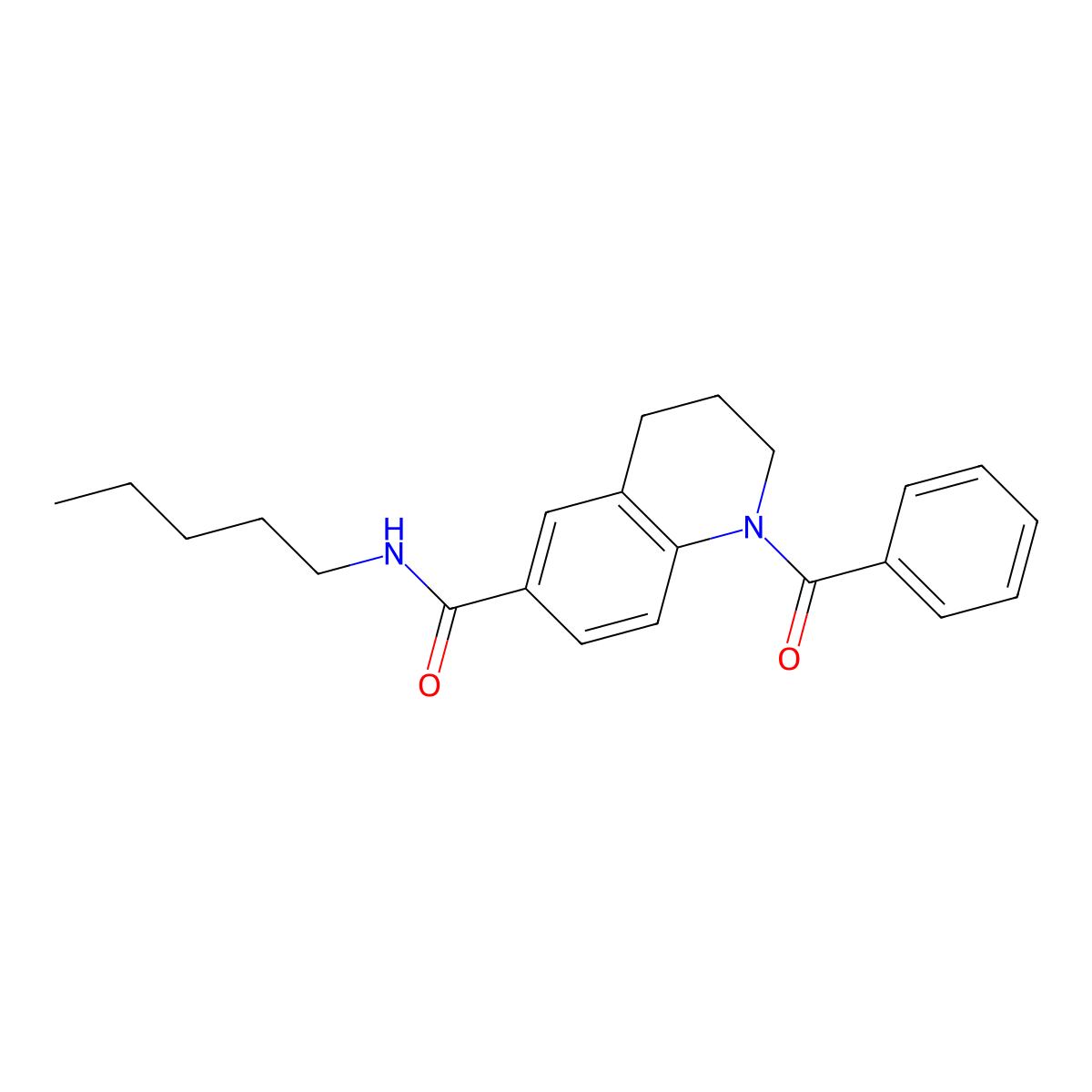 1-benzoyl-N-pentyl-1,2,3,4-tetrahydroquinoline-6-carboxamide molecular structure, CAS 1147205-04-6