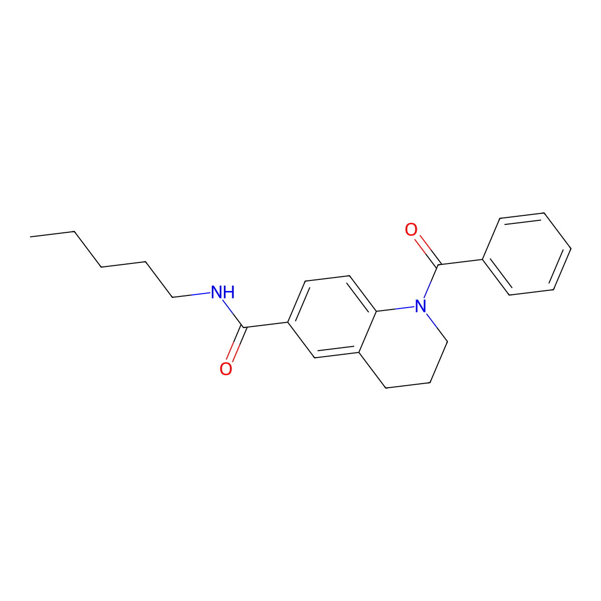 1-benzoyl-N-pentyl-1,2,3,4-tetrahydroquinoline-6-carboxamide molecular structure, CAS 1147205-04-6