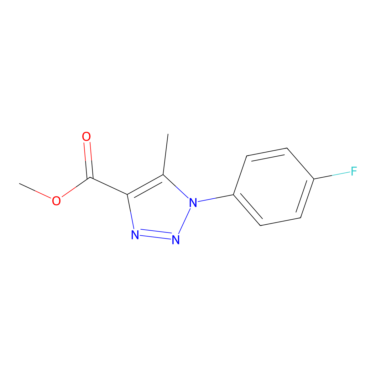 Methyl 1-(4-fluorophenyl)-5-methyl-1,2,3-triazole-4-carboxylate molecular structure, CAS 1147206-25-4