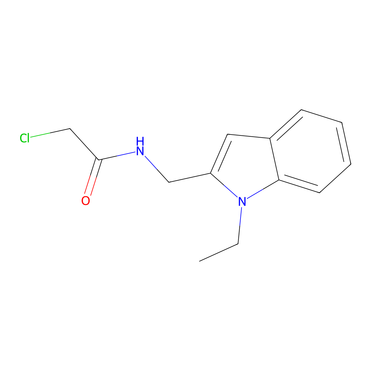 2-chloro-N-[(1-ethyl-1H-indol-2-yl)methyl]acetamide molecular structure, CAS 1147206-56-1