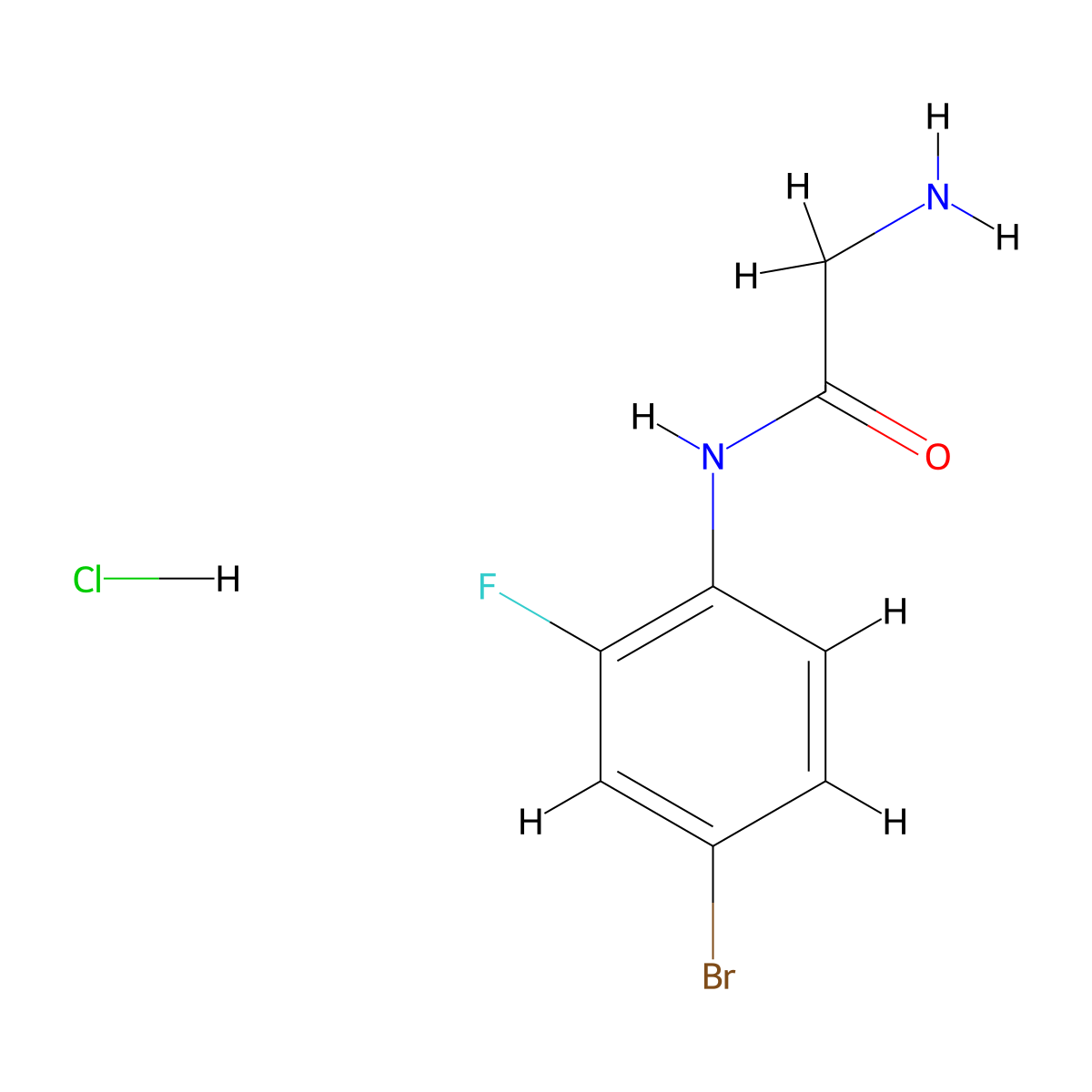 N~1~-(4-Bromo-2-fluorophenyl)glycinamide hydrochloride molecular structure, CAS 1147207-13-3
