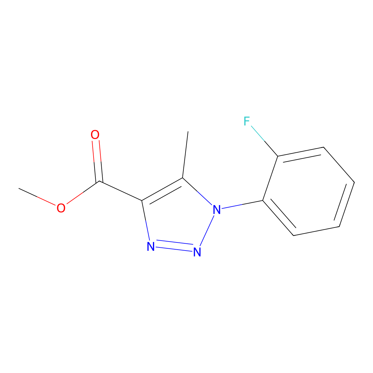 Methyl 1-(2-fluorophenyl)-5-methyl-1,2,3-triazole-4-carboxylate molecular structure, CAS 1147207-80-4