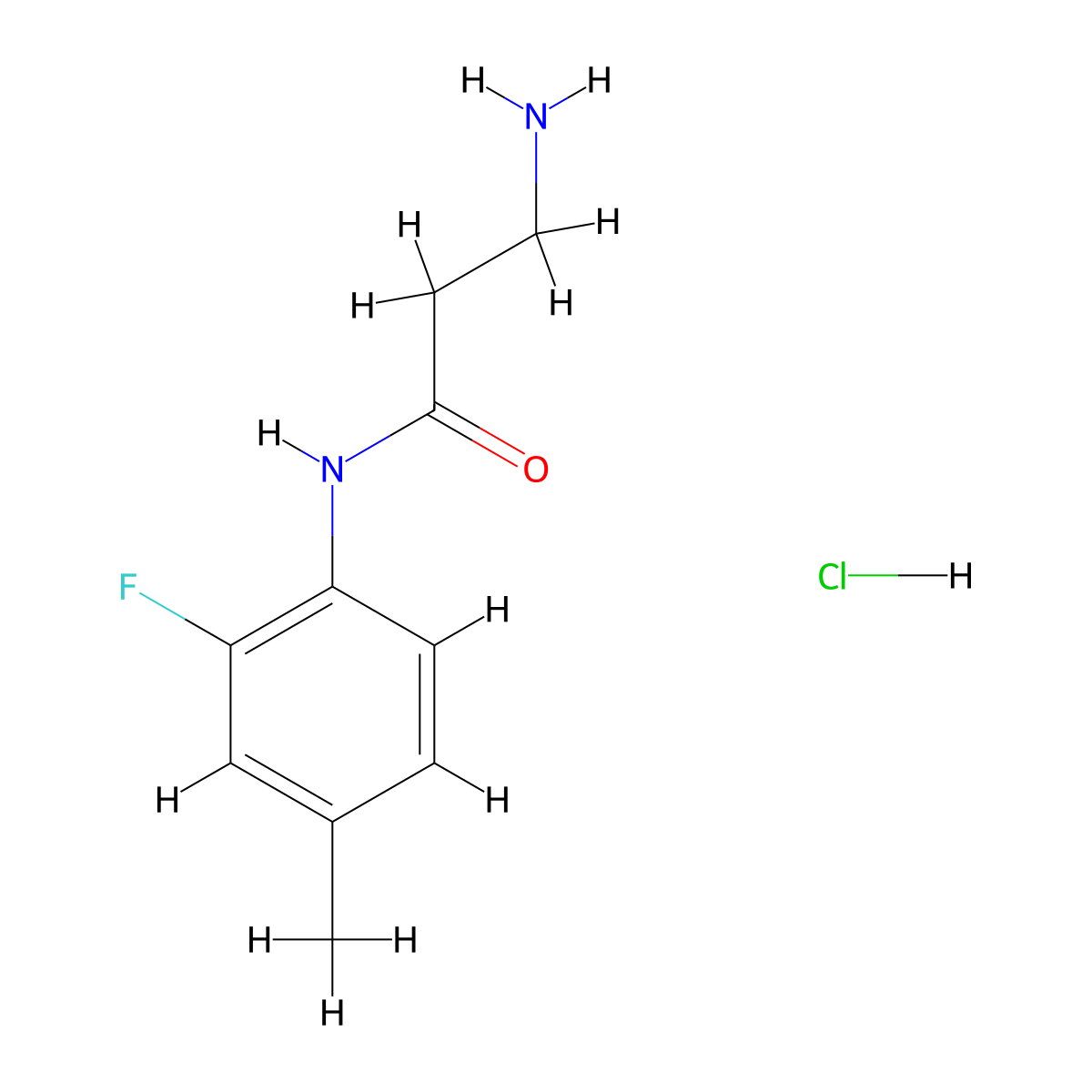 N~1~-(2-Fluoro-4-methylphenyl)-beta-alaninamide hydrochloride molecular structure, CAS 1147215-06-2