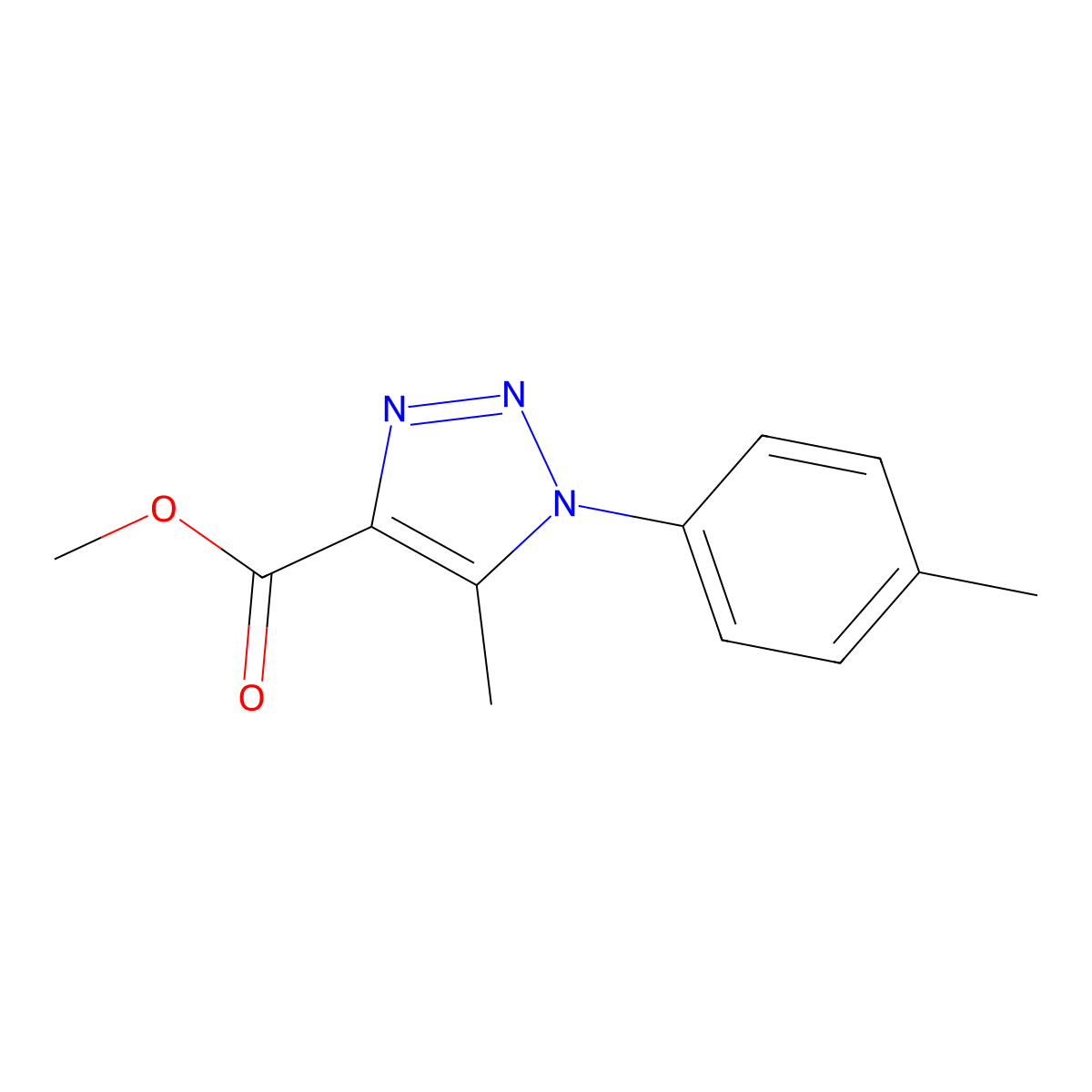 5-Methyl-1-p-tolyl-1H-[1,2,3]triazole-4-carboxylic acid methyl ester molecular structure, CAS 1147215-37-9