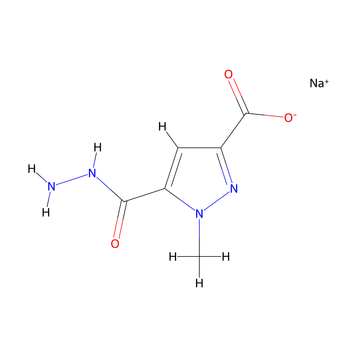Sodium 5-(hydrazinecarbonyl)-1-methyl-1H-pyrazole-3-carboxylate molecular structure, CAS 1147229-43-3