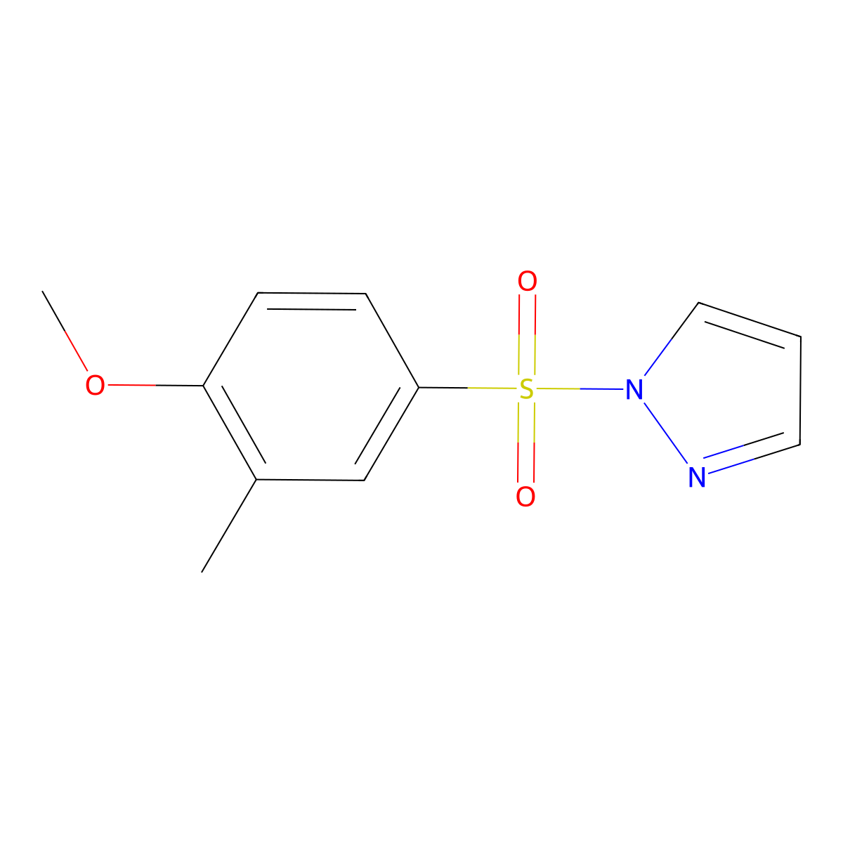 1-(4-methoxy-3-methylbenzenesulfonyl)-1H-pyrazole molecular structure, CAS 1147231-27-3