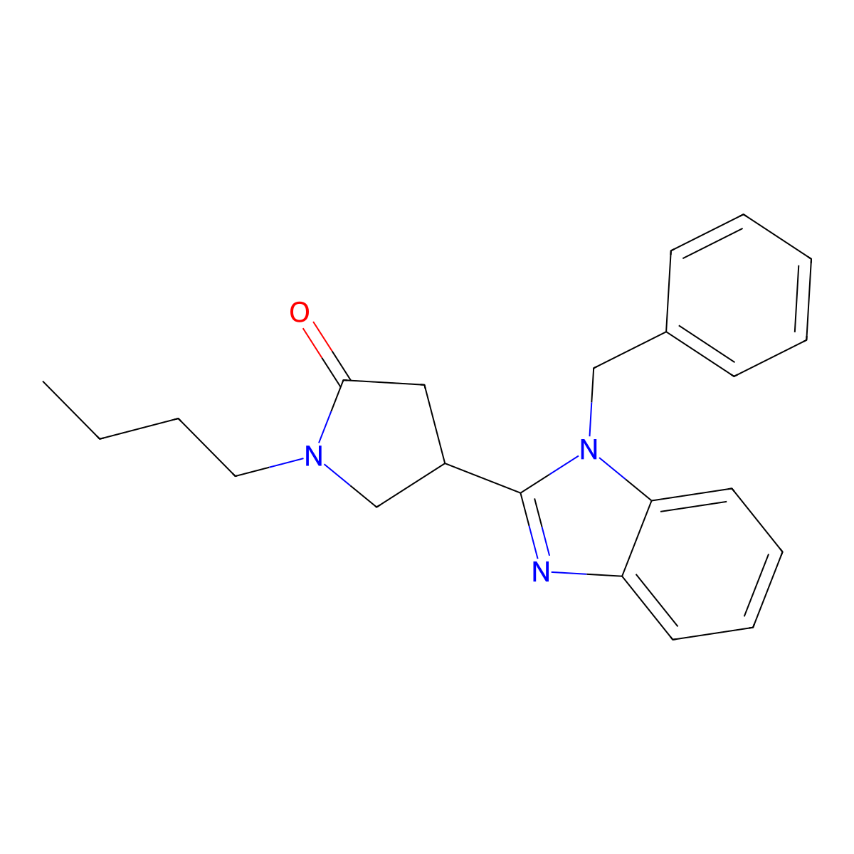 1-Butyl-4-[1-benzylbenzimidazol-2-yl]pyrrolidin-2-one molecular structure, CAS 1147232-75-4